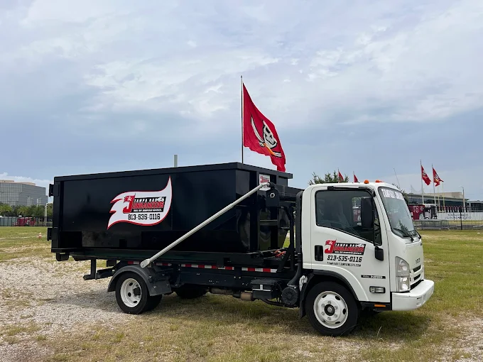 Tampa Bay Junkaneers branded truck and dumpster